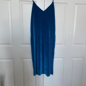 ZARA beautiful cobalt blue velvet sun dress size s